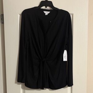 Liz Claiborne Black Knotted Blouse